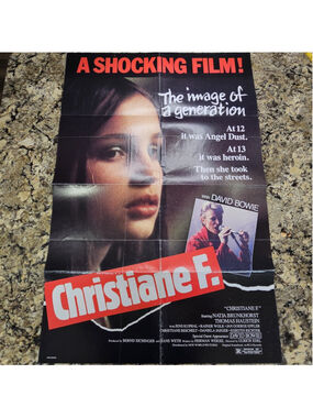 Christiane F. 1981 Movie Poster David Bowie New World Pictures One Sheet Folded